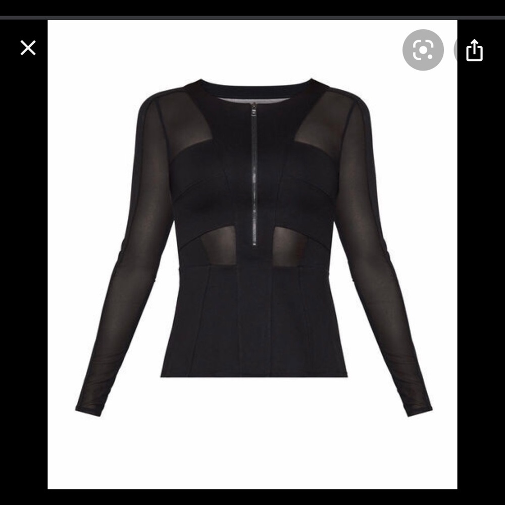 BCBG MAXAZRIA Fitted Mesh Panel Top S